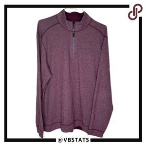 Tommy Bahama Reversible 1/4 Zip Top in Size XL Colors Purple Rose and Blush